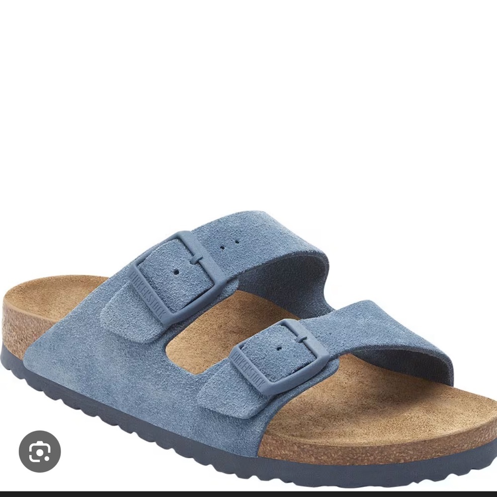 NWOT Birkenstock Elemental Blue Suede Sandals